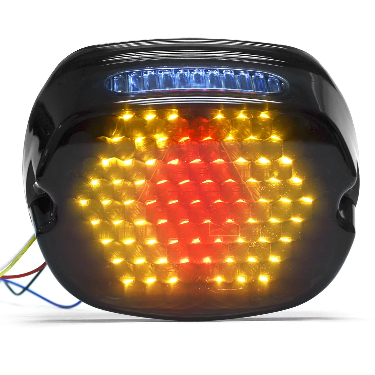 Krator Low Profile Smoke LED Tail Light Turn Signals Brake Light Running Light Compatible with Harley Davidson Ultra Classic Electra Glide FLHTCU 1999, 2007-2014 - Fits Most 6-1/4" Round Headlights