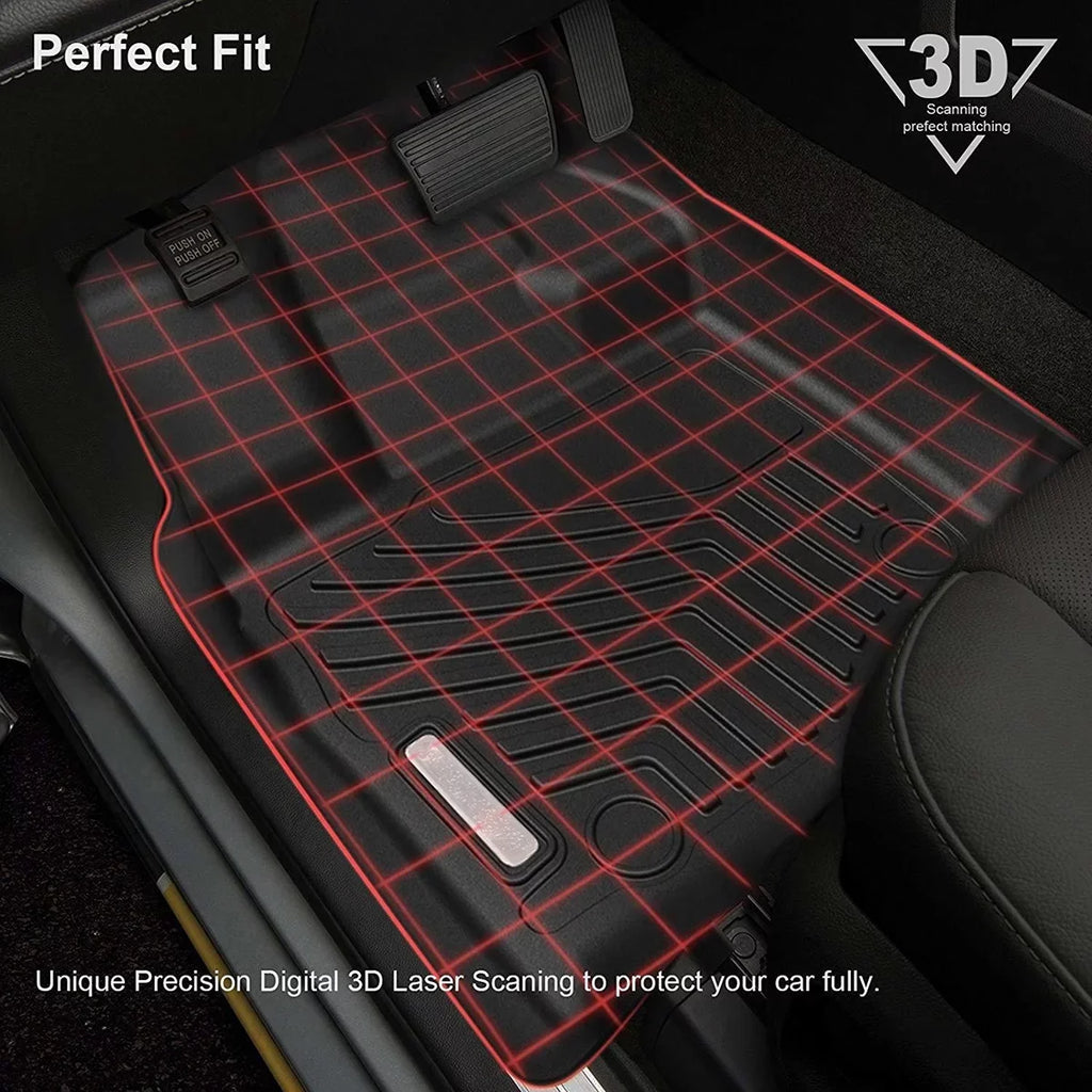 Ledkingdomus All-Weather TPE Rubber Front and Rear 3-Piece for 2015-2023 2024 Ford F150 Super Crew Cab Floor Mats Set