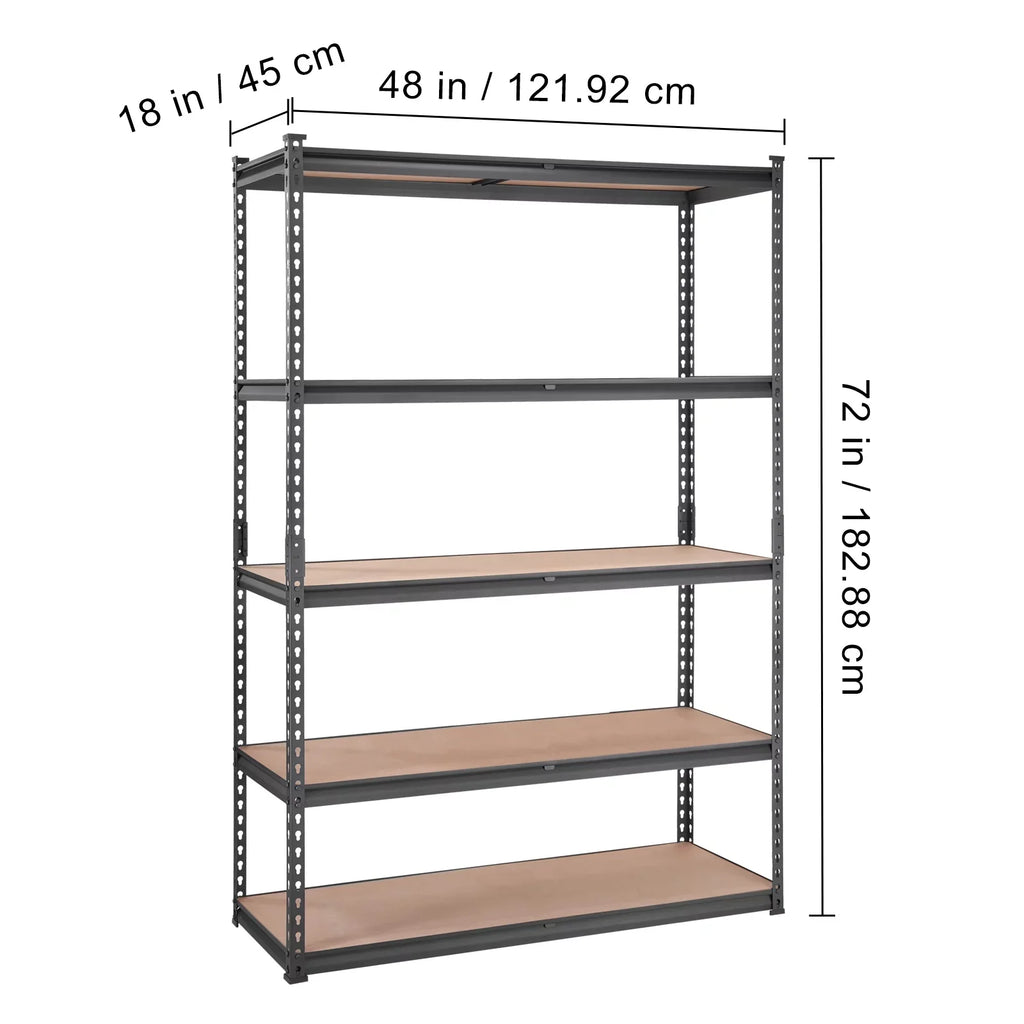 BENTISM Storage Shelving Unit 72 in. H x 48 in. W x 18 in. D ,Garage Storage Rack 5-Tier Adjustable 2000 lbs Load