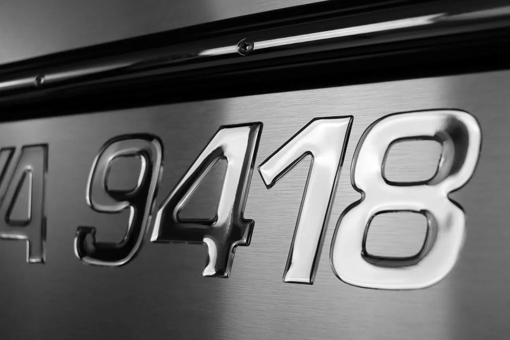 Boat & Jetski Registration Numbers - Domed/Raised Decal (16 Pcs) Plain Chrome/SURF Series Font Style