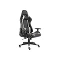 Chaise de jeu ergonomique en cuir noir avec accoudoirs r¨¦glables