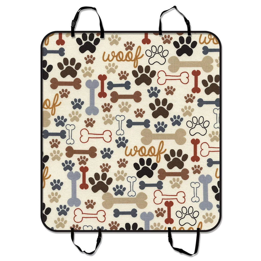GCKG Dog Paws and Bones Pet Car Seat Cover Dog Car Seat Mat Hammock Cargo Mat Trunk Mat For Cars Trucks and SUV 54x60 inches