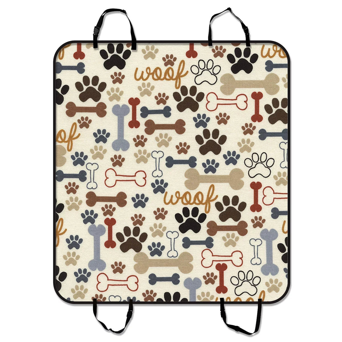 GCKG Dog Paws and Bones Pet Car Seat Cover Dog Car Seat Mat Hammock Cargo Mat Trunk Mat For Cars Trucks and SUV 54x60 inches