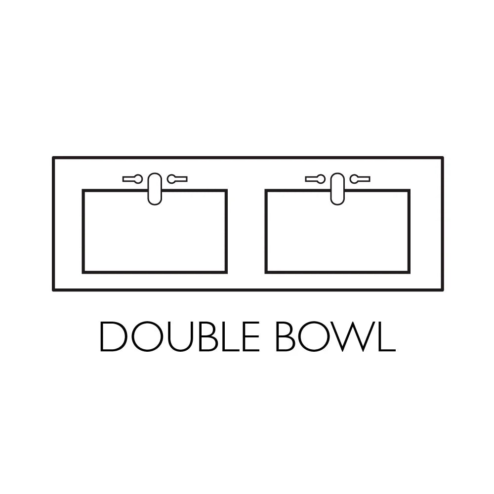 Design House 557678-WHT 61-inch Camilla Cultured Marble Centerset Mount Rectangle Double Bowl Vanity Top with Integrated Backsplash, Solid White