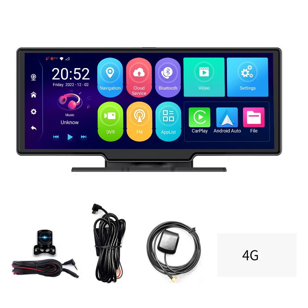 Multi-language Dual Lens Car Video Recorder Auto Dash Cam Car Recorder Night Viewing 10.26in DVR 170 Degree Wide Angle Car Global Positioning System Navigation