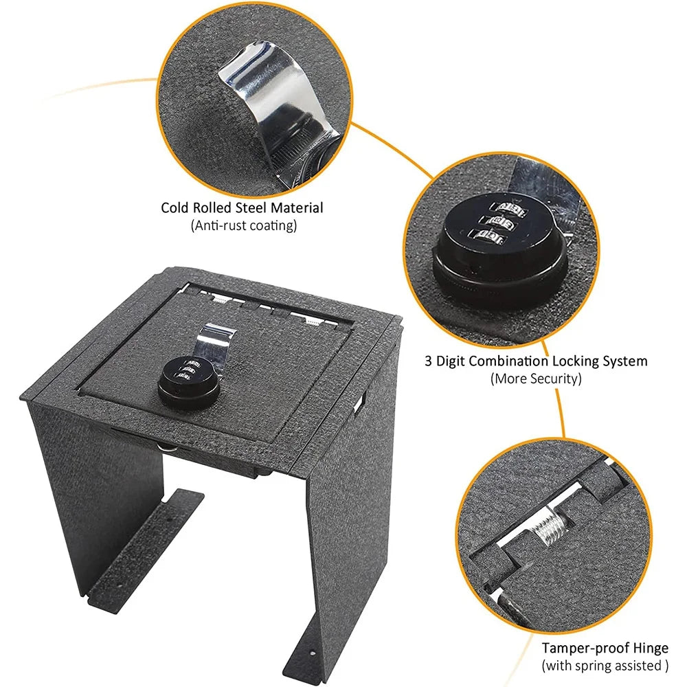 ALLTIMES Center Console Box Safe for Ford for Bronco 2Door/4Door 2021-2022, 3-Digit Password, Black Carbon Steel with Anti-rust Coating