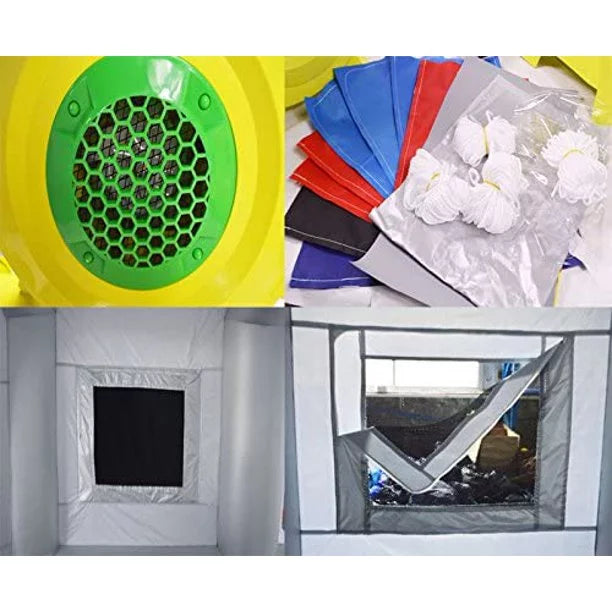 INTBUYING Blow-up Spray Finish Room Car Finish Portable Cabin with 2 Blowers Tent External 19.6*9.8*8.2ft