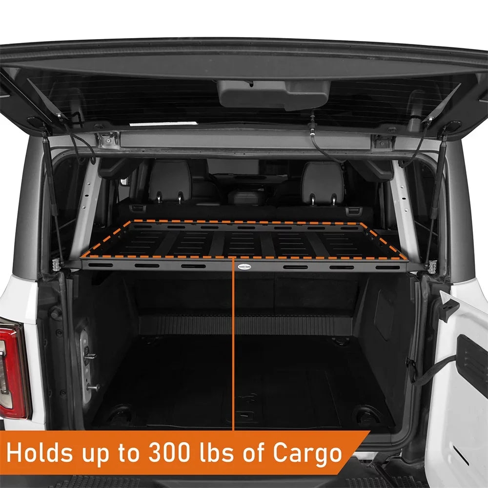 Hooke Road Rear Cargo Rack Storage Basket for 2021 2022 2023 Ford Bronco 4 Door Hardtops
