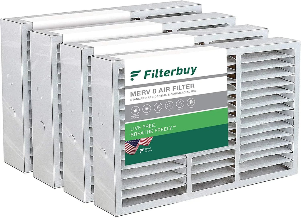 Filterbuy 15.75x27.63x3.50 MERV 8 Pleated HVAC AC Furnace Air Filters for Aprilaire Space-Gard 104/2140 (4-Pack)