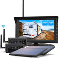 Auto-Vox Solar Wireless RV Backup Camera, 7'' Split-Screen Monitor with Dual Battery-Powered 2 PCS Trailer Rear View Camera and 2 Solar Panel, Campervans Wireless Reverse Cameras Systems