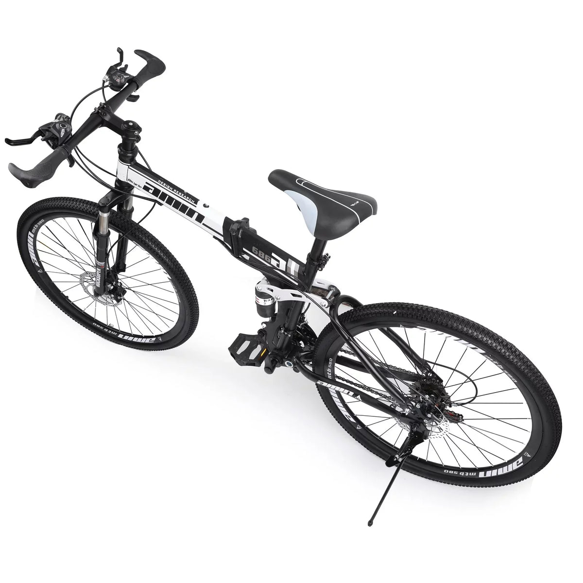 Unisex Adult Mountain Bike Full Suspension 26" 21 Speed MTB Folding Bicycle Unisex Full Suspension 26" Folding Mountain Bicycle 21 Speed Foldable Bike MTB