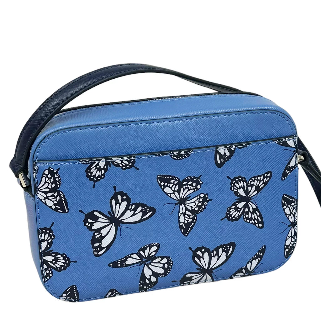 Kate Spade Staci Butterfly Mini Camera Bag Zip Crossbody Sky Blue Multi