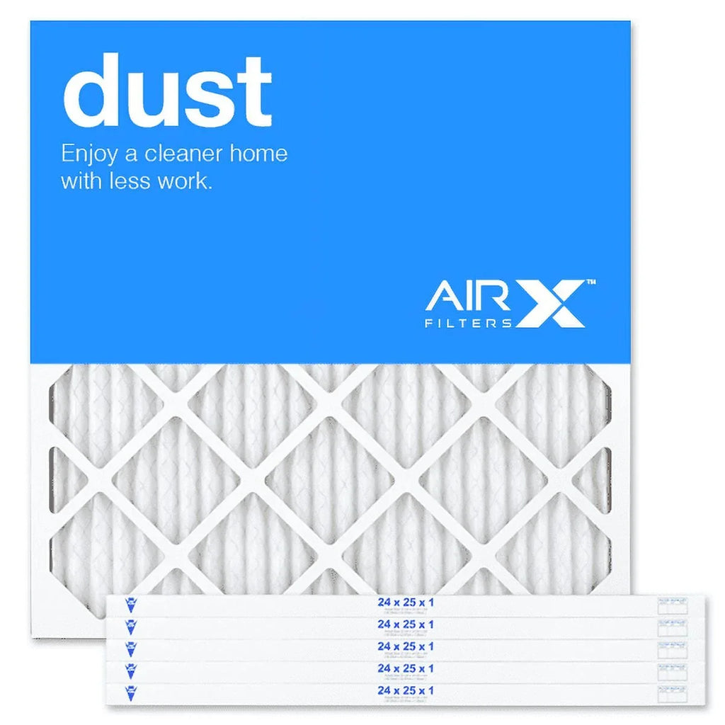 AIRx Filters Dust 24x25x1 Air Filter MERV 8 AC Furnace Pleated Air Filter Replacement Box of 6, Made in the USA