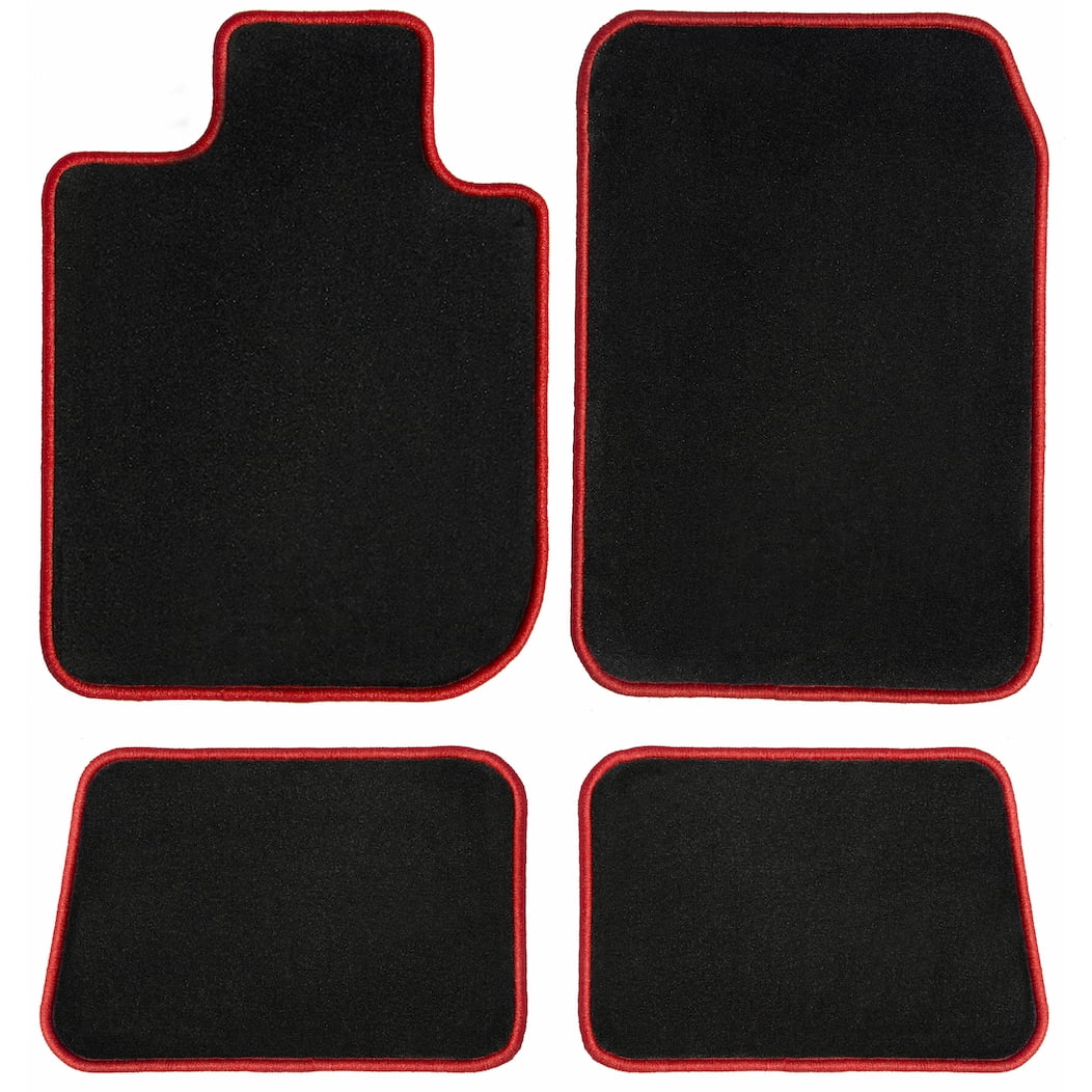 GGBAILEY Toyota Rav4 Black with Red Edging Carpet Car Mats / Floor Mats, Custom Fit for 2013, 2014, 2015, 2016, 2017, 2018, 2019, 2020 - Driver, Passenger & Rear Mats