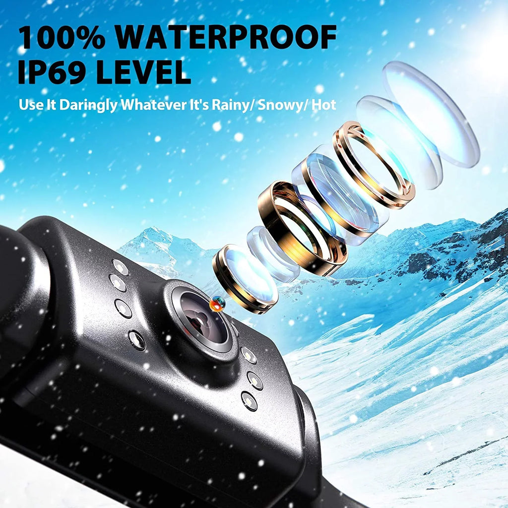 eRapta Backup Camera Monitor 5'' License Plate Car Rear View Reverse Backup Camera for Car Truck Trailer Minivan with IP69 Waterproof Night Vision A5i