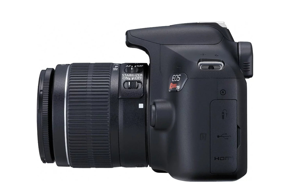 Canon EOS Rebel T6 Digital SLR Camera Kit with EF-S 18-55mm f/3.5-5.6 IS II Lens + Polaroid .43x Super Wide Angle & 2.2X HD Telephoto Lens + 50" & 8" Polaroid Tripods + Memory Cards + Accessory Bundle