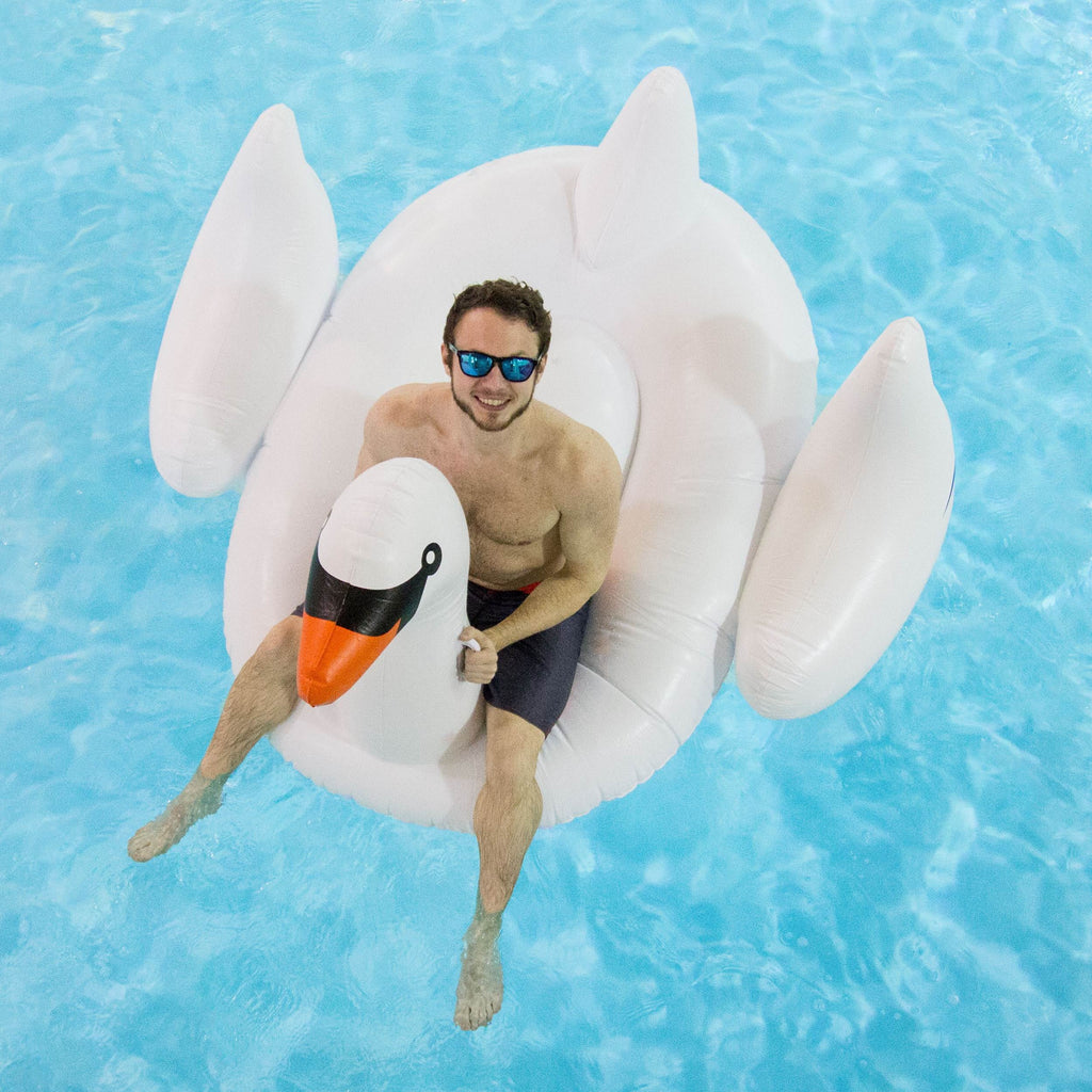 3-Pack Swimline Giant Blow-up Ride-On 75-Inch Swan Floats | 3 x 90621