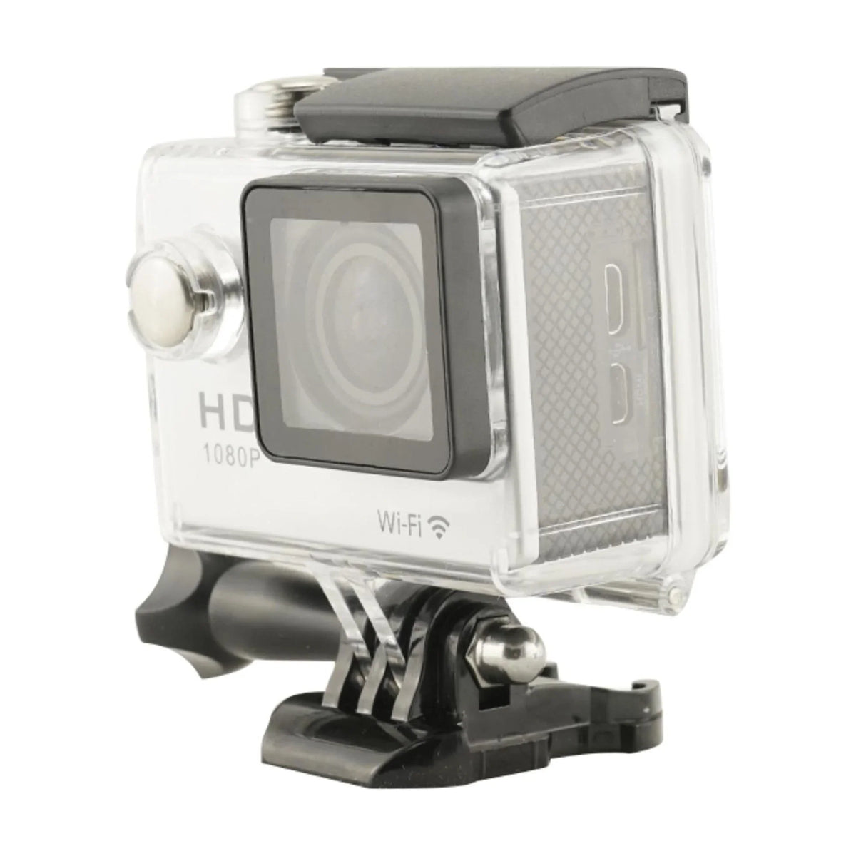 Capture Every Adventure with Our Waterproof WiFi Action Camera - 1080P Video, Clear Sound Recording, and Durable Silver Case