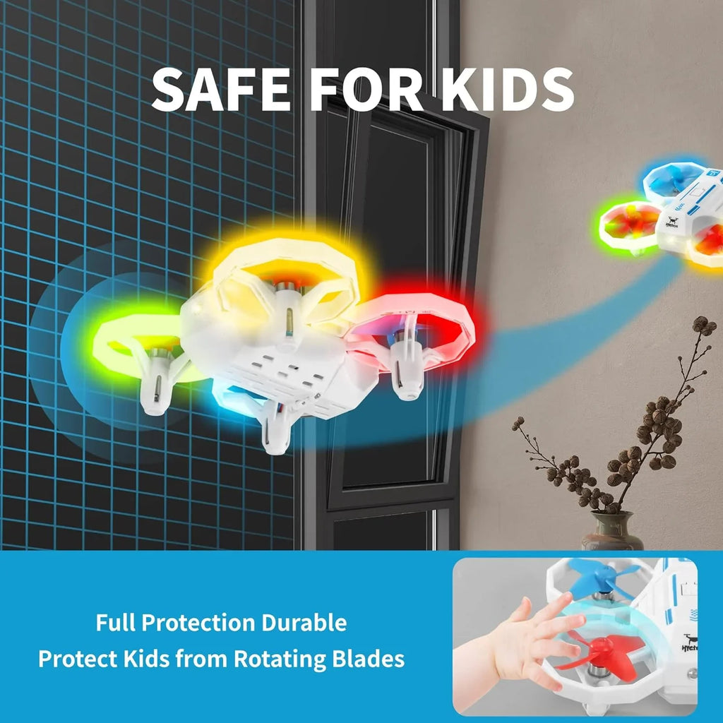 Open Box HYG Toys Mini RC Drones for Kids with Turn Signal Light - WHITE