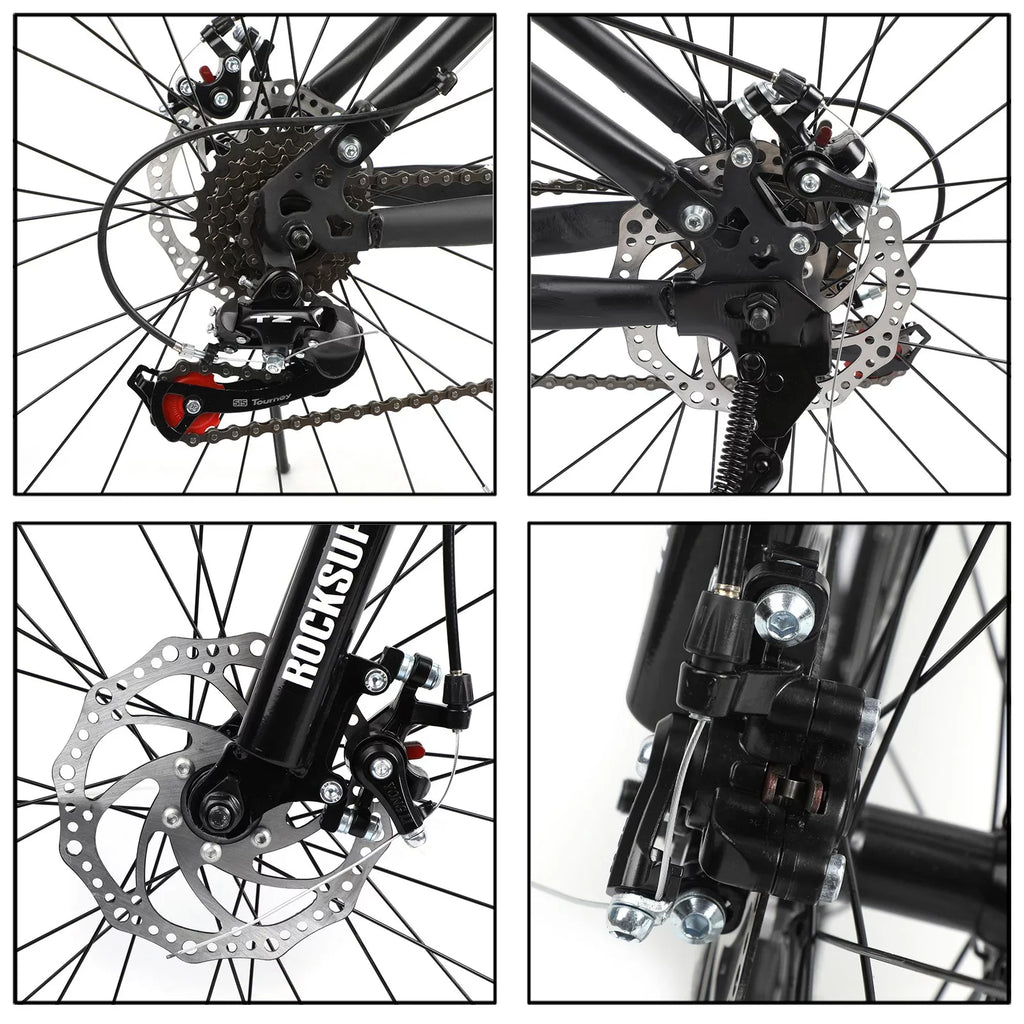 Unisex Adult Mountain Bike Full Suspension 26" 21 Speed MTB Folding Bicycle Unisex Full Suspension 26" Folding Mountain Bicycle 21 Speed Foldable Bike MTB