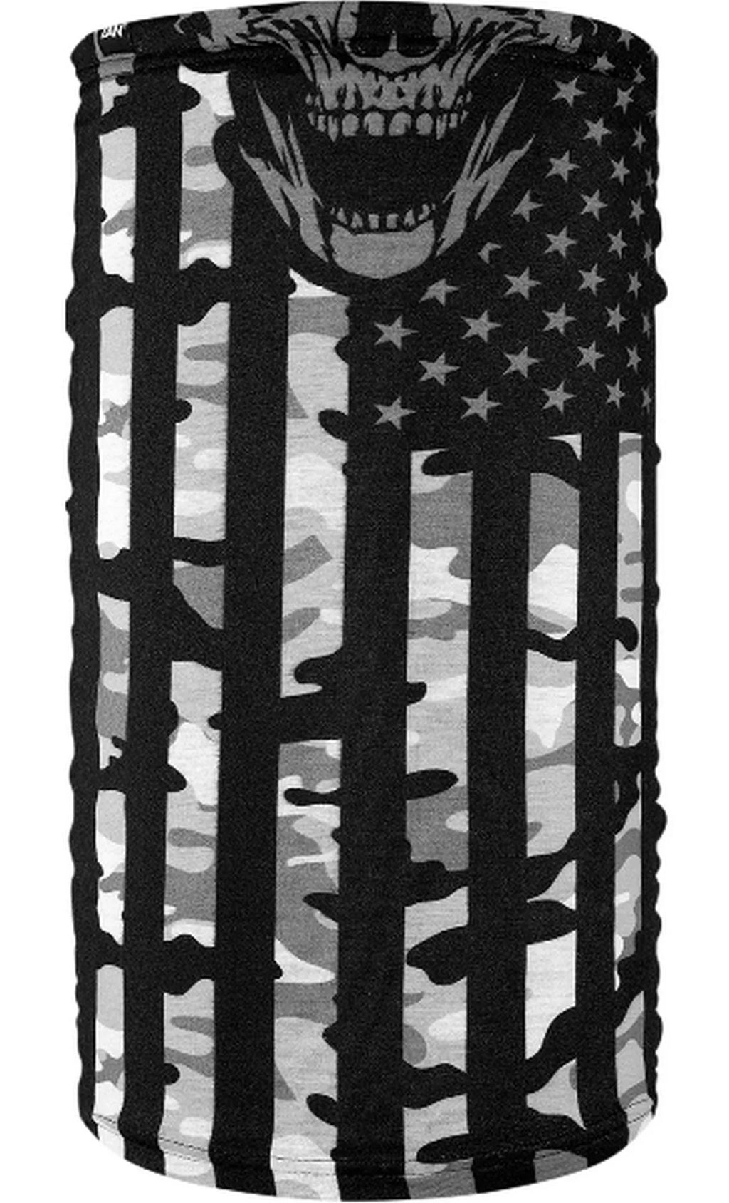 Zan Headgear Fleece-Lined Motley Tube Urban Camouflage Flag (OSFM, Black Urban Camouflage Flag)