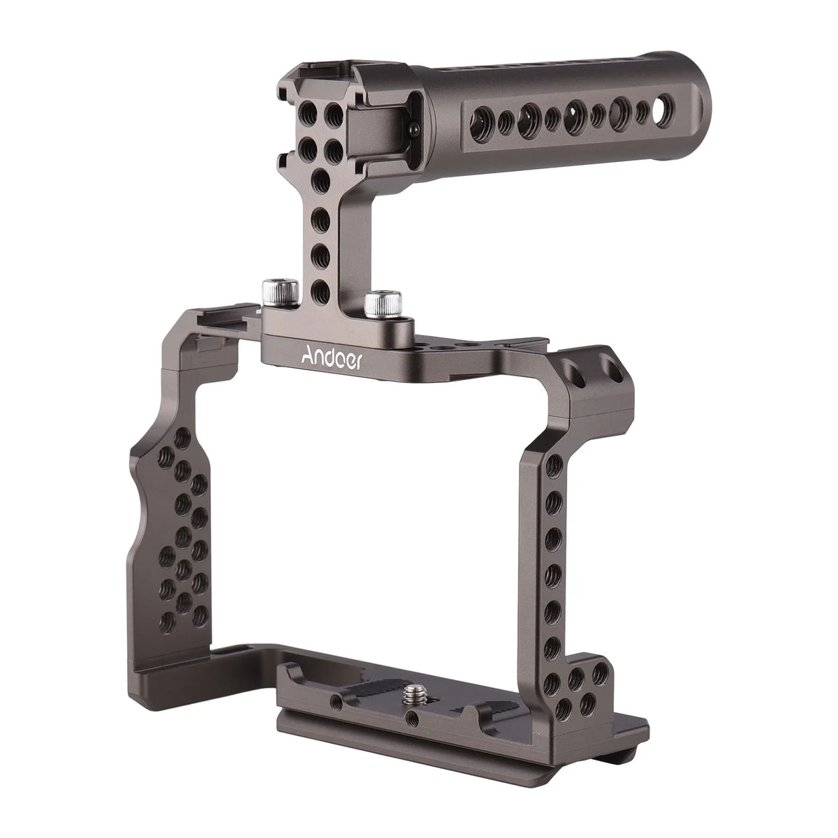 Andoer Aluminum Alloy Camera Cage Kit with Video Rig Handle Grip Replacement for Sony A7R III/ A7 II/ A7III