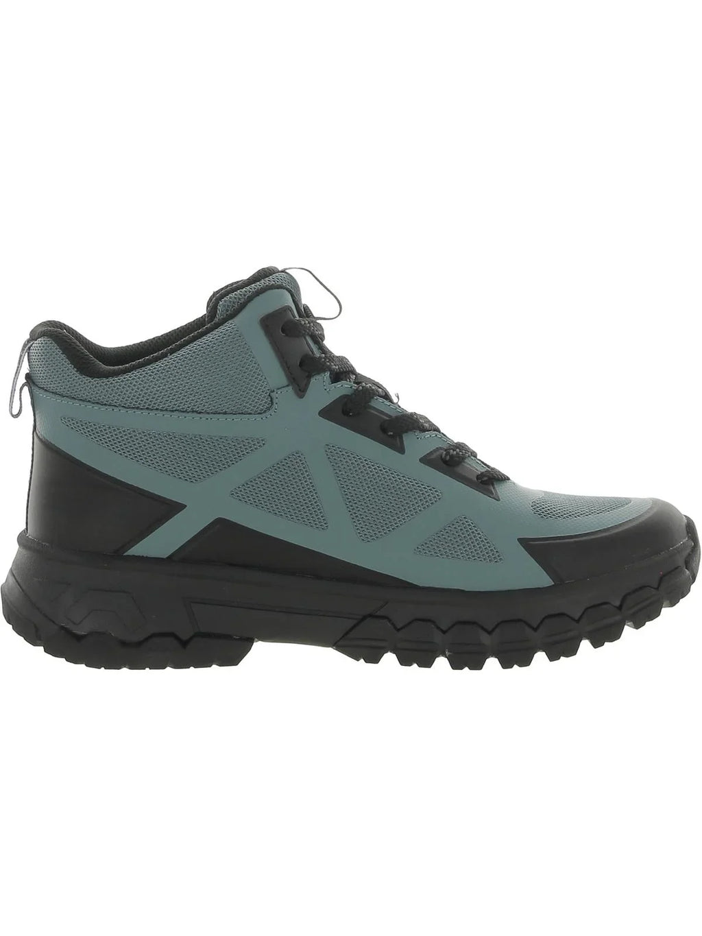 BASS OUTDOOR Womens Teal Mixed Media Breathable Removable Insole Slip Resistant Peak Seamless Round Toe Platform Lace-Up Hiking Boots 8 M