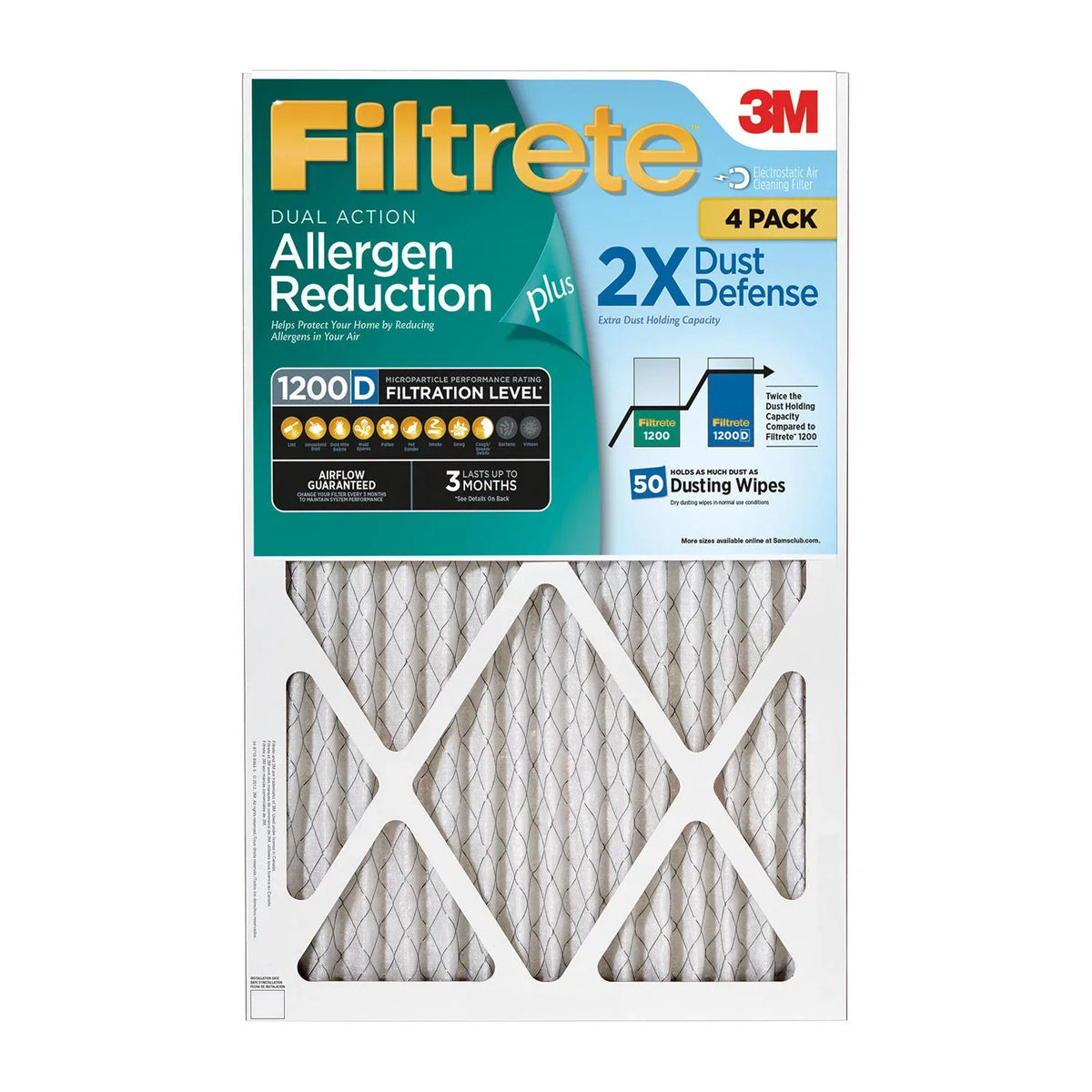 Filtrete(TM) Allergen Reduction Plus Dust Filter, 25 in x 25 in x 1 in