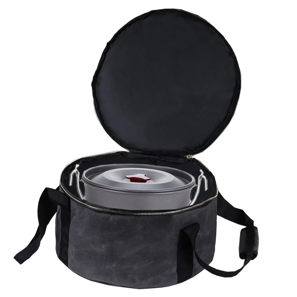 Durable Storage Bag Dutch Oven Container Cookware 12" Multipurpose Handbag Carry Bag for BBQ Camping ,Outdoor Activities ,Fishing Accessories - Gray