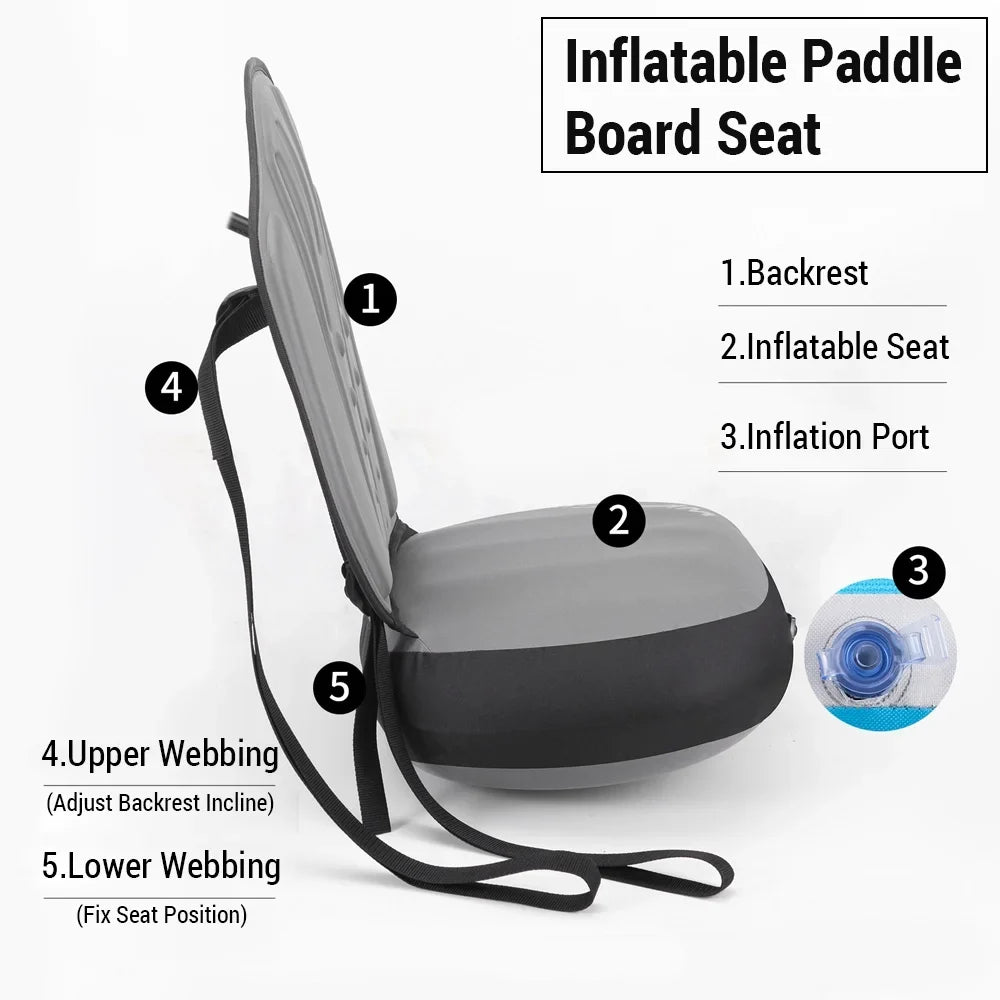 Dadypet Air-filled Paddle Board Seat - Detachable and Adjustable for Kayaking