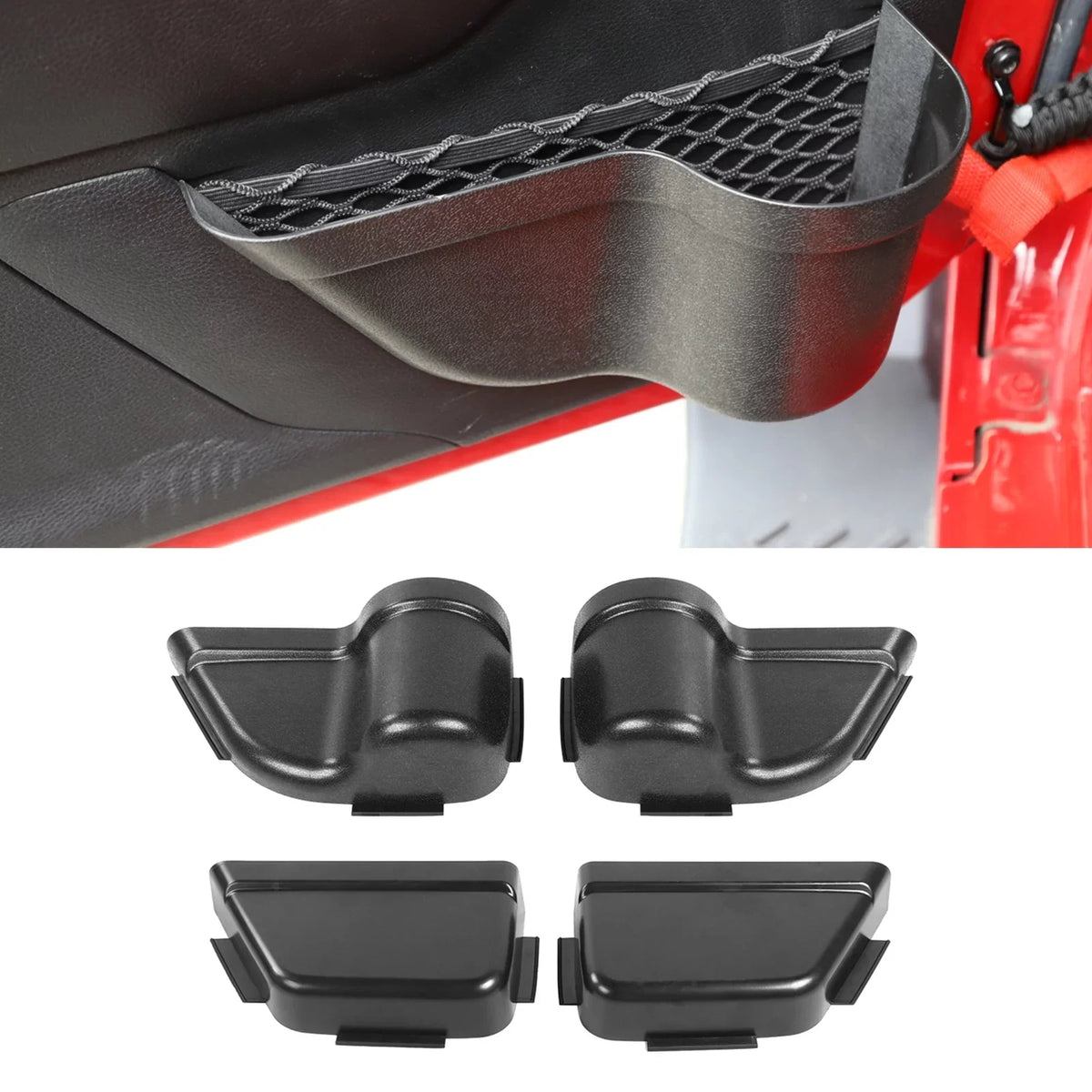Front & Rear Door Net Pocket Storage Box Organizer For Wrangler JK 11-17