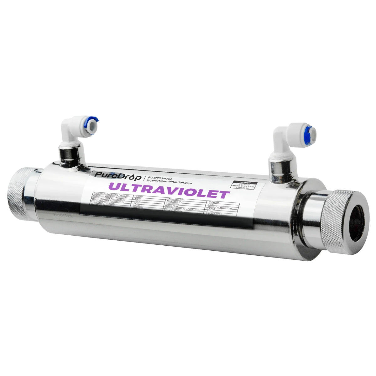 PureDrop UV Light Water Disinfection System With Smart Flow Sensor Switch
