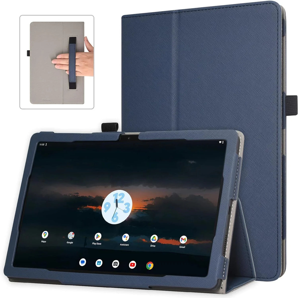 Case for T-Mobile Revvl Tab 5G 2023 Released, Premium PU Cover with Auto Sleep Wake, Hand Strap and Foldable