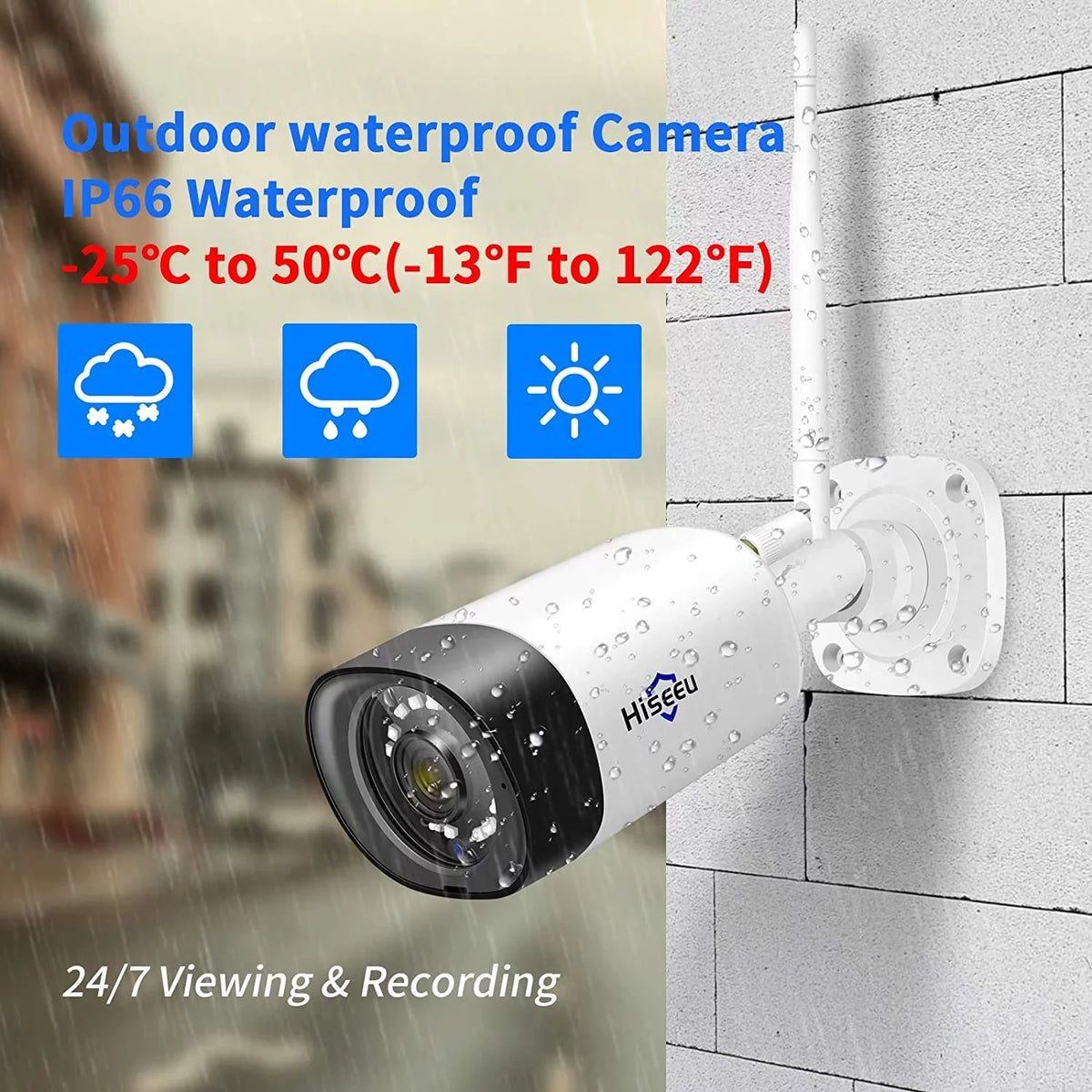Hiseeu 5MP Security Camera System with 1TB Hard Drive, Outdoor Security Camera Wireless Wifi with Two-Way Audio,Human Detection, Home Security Cameras System