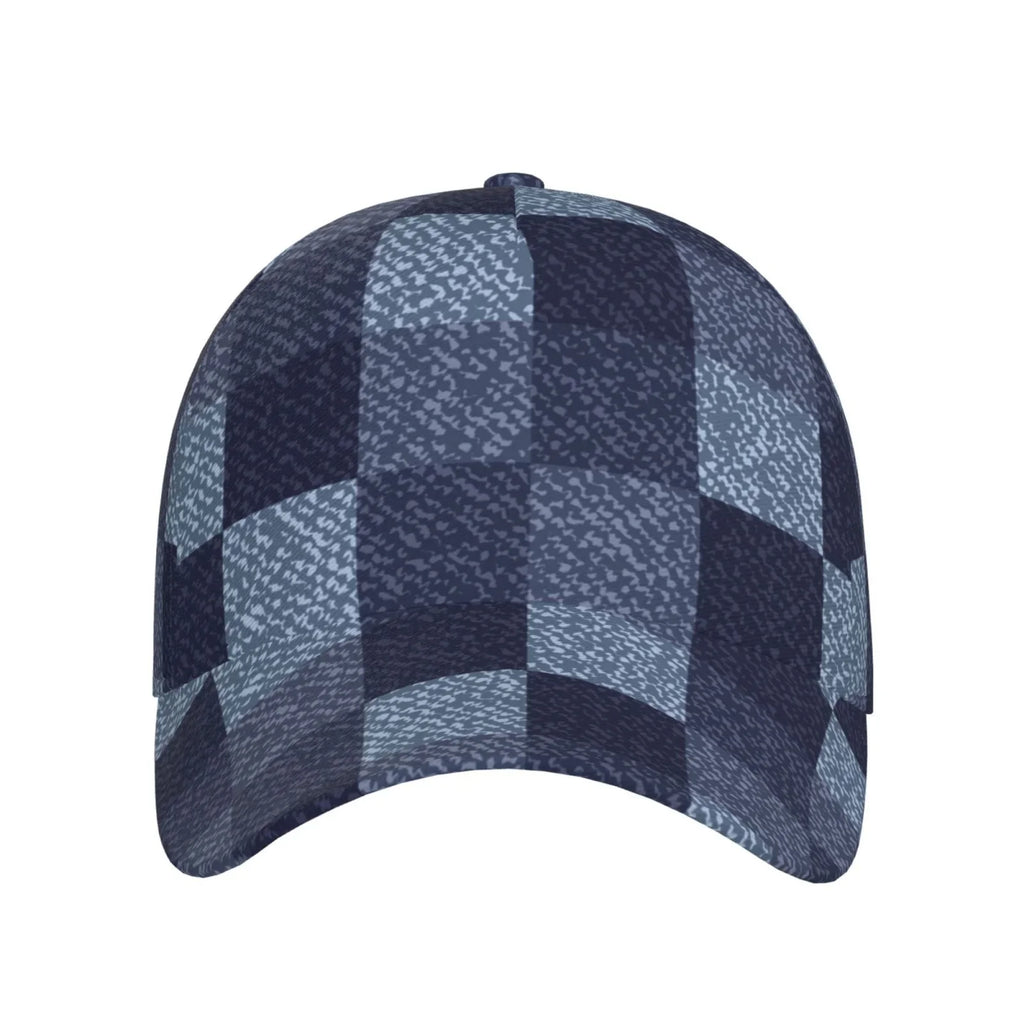 Haiem Blue Gingham Buffalo Check Baseball Cap Dad Hat Cotton Soft Adjustable Fashion Hats for Men Women Unisex Style Headwear