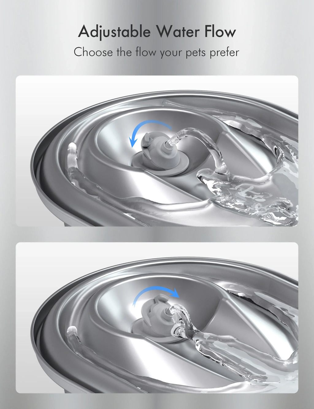 PETLIBRO Cat Water Fountain Stainless Steel, 67oz/2L Healthy Pet Water Fountain, Hygienic Material Dog Water Dispenser, Super Quiet, Dishwasher Safe Design & Adjustable Water Flow for Cats, Dogs