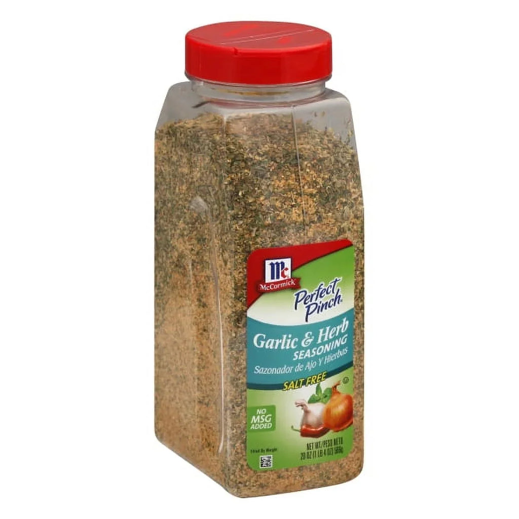 McCormick Perfect Pinch Garlic & Herb Seasoning, 19 oz - One 19 Ounce Container of Garlic Herb Seasoning to Add Zesty Flavor to Chicken, Pasta, Salads and More