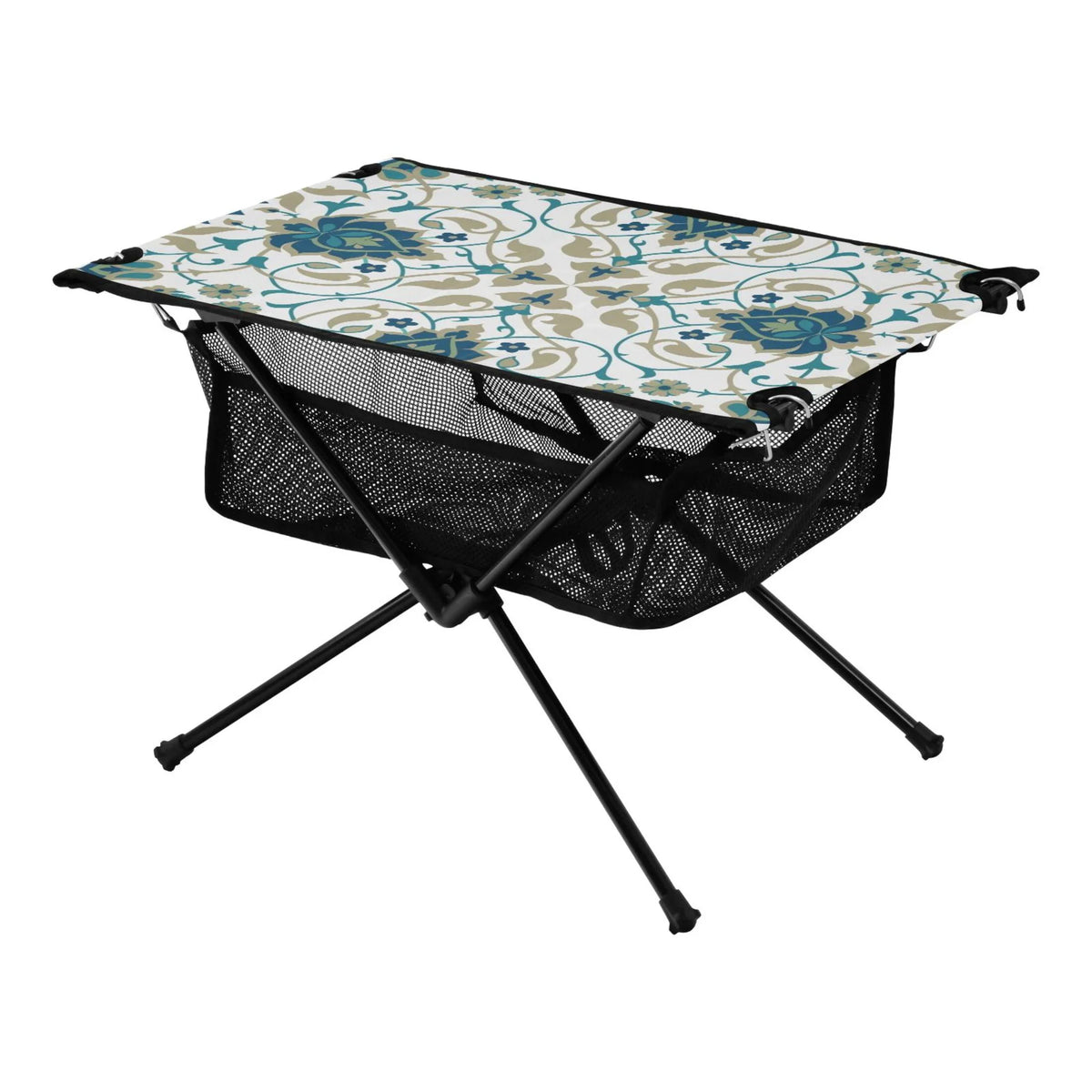 Indian Print Camping Folding Table Portable Beach Table with Storage Bag Compact Picnic Table for Outdoor Travel Fishing BBQ