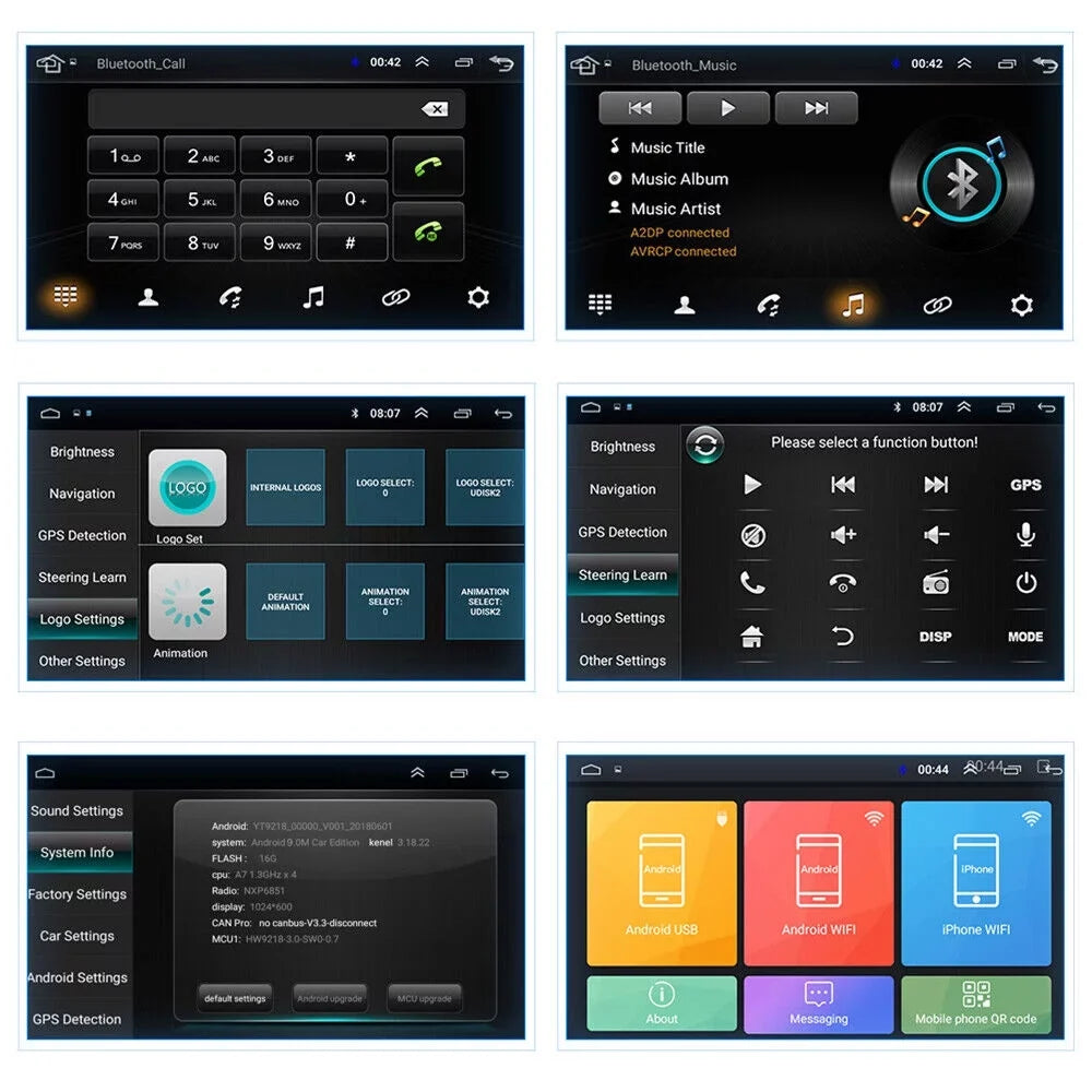 Jahy2Tech 10 Inch On-Board Android 9.1 GPS Wifi Dual Din Touch Screen Player Navigation