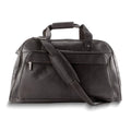 Dark Brown Leather Duffle Bag with Laptop Pocket and Adjustable Strap QGM23256