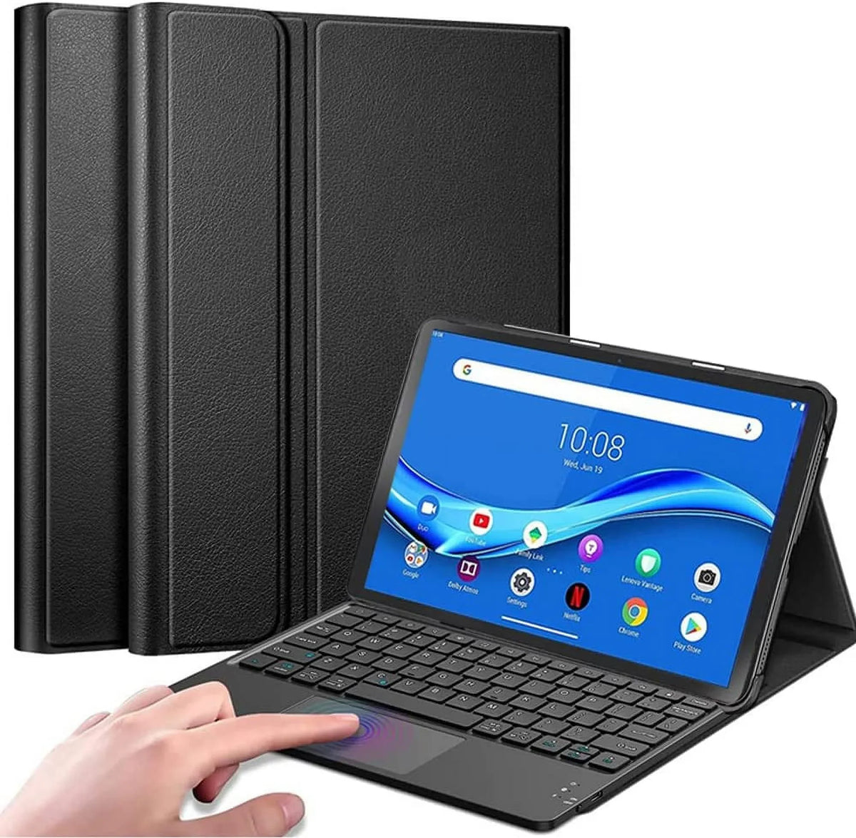 TouchPad Keyboard Case for Lenovo Tab P11 Pro Gen 2 / Lenovo Pad Pro 2022 Case 11.2 inch, Leather Stand Cover with Magnetically Detachable Keyboard forTab P11 Pro 2nd Generation (TB132FU), Black