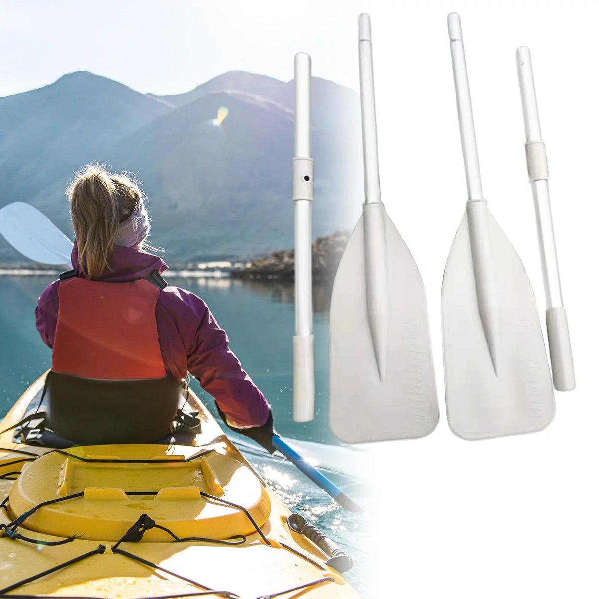 2Pcs Removable Accs Packable Portable Supplies Durable for Stand up Boat Paddleboard Surfboard Surfing Canoeing Grey