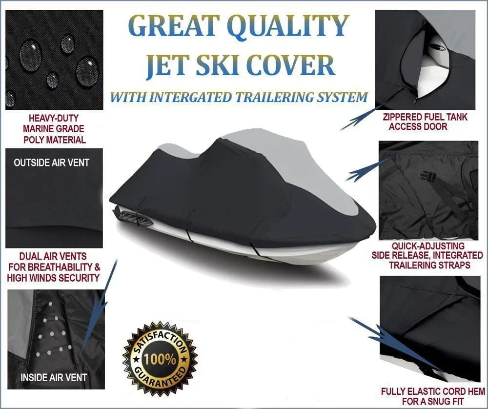 SUPER HEAVY-DUTY PWC 600D JET SKI Cover Compatible for Sea Doo Sea-Doo Bombardier Jet Ski Cover Gti 1996-2009, GTS 1990-2001