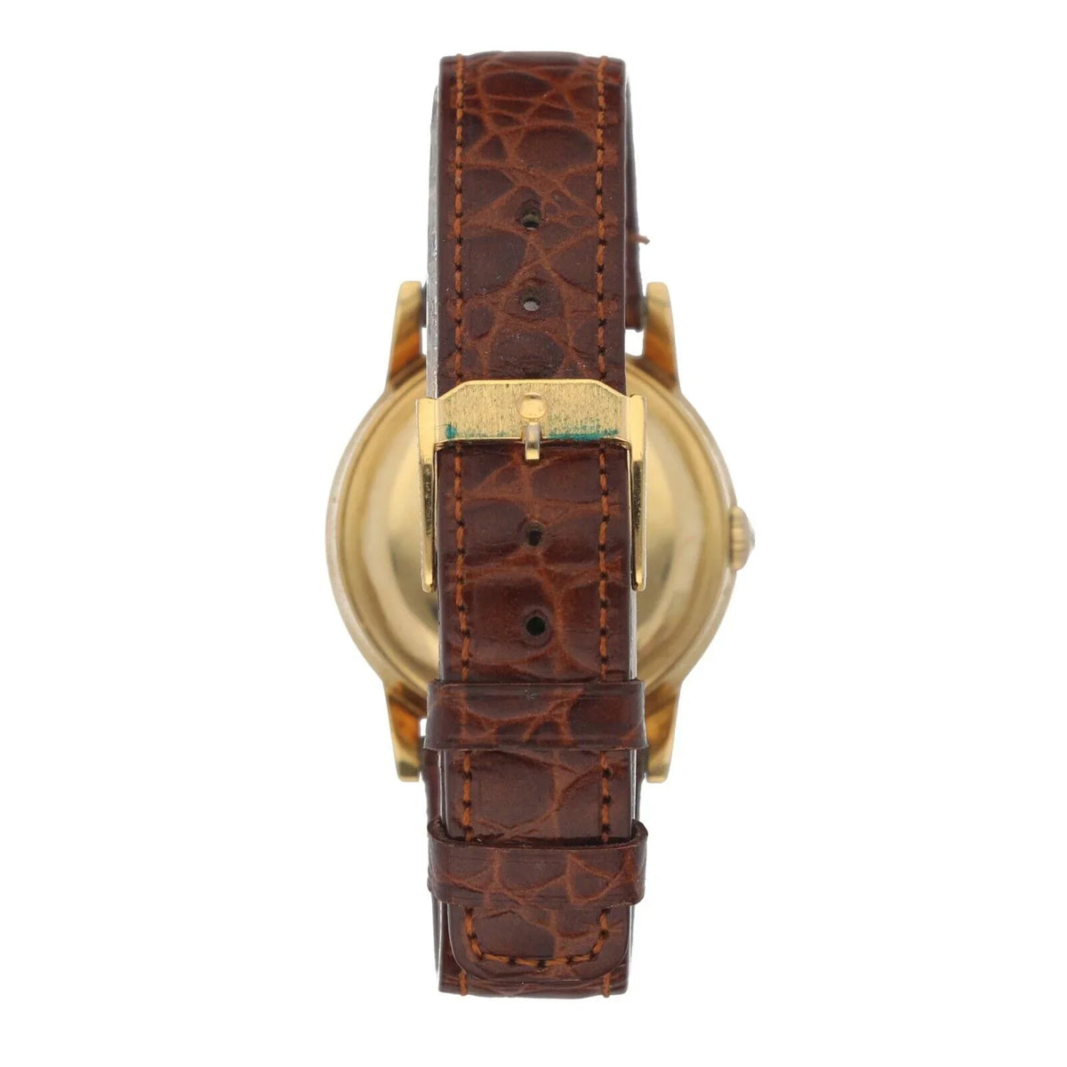 Movado Chronometre 1231 18k Yellow Gold 34mm Leather Automatic Wrist Watch