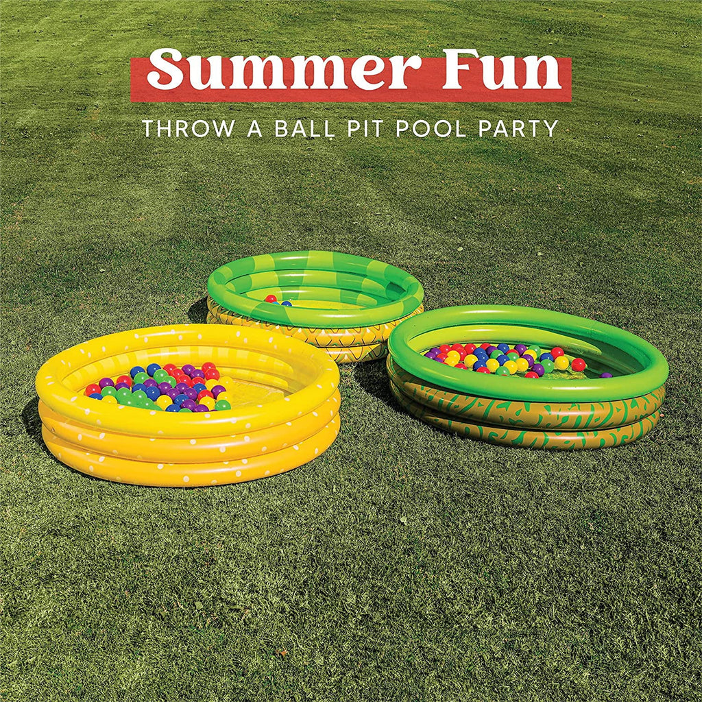 3 Packs 45 X 10 Blow-up Kiddie Pools Lemon Pineapple Avocado Inflated Kiddie Pool Set for Kids Summer Fun Baby Swimming Pool Water Pool Pit Ball Pool