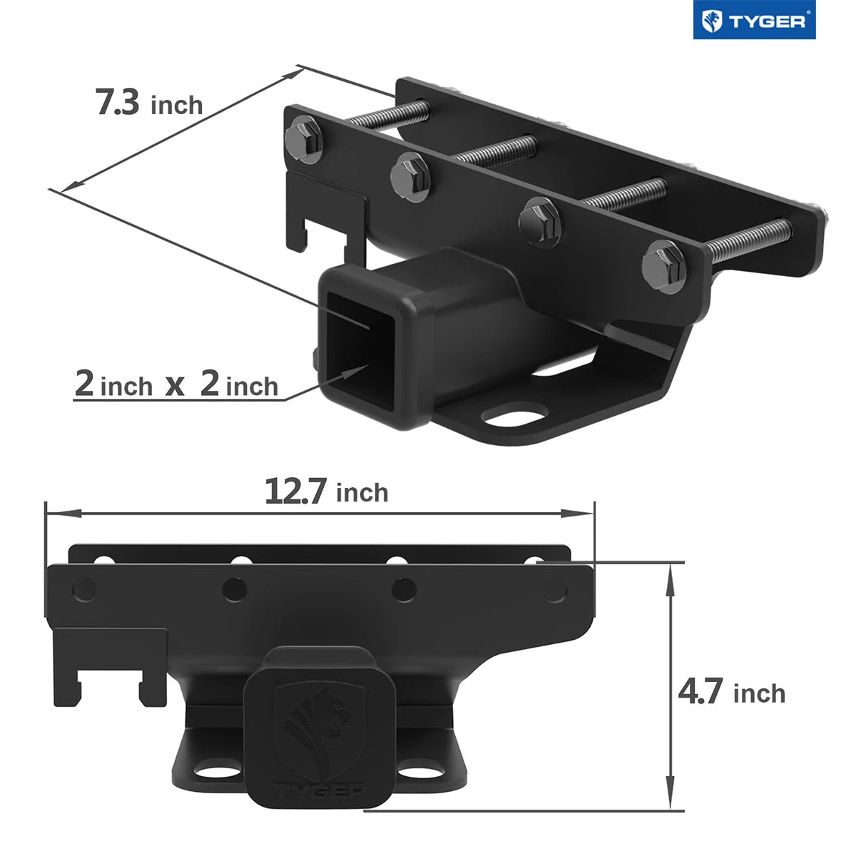 Tyger Auto TG-HC2J001B Hitch & Cover Kit Compatible with 2007-2018 Jeep Wrangler JK 2 Door & 4 Door Unlimited Factory Style 2 inch Rear Receiver Hitch Tow Towing Trailer Hitch