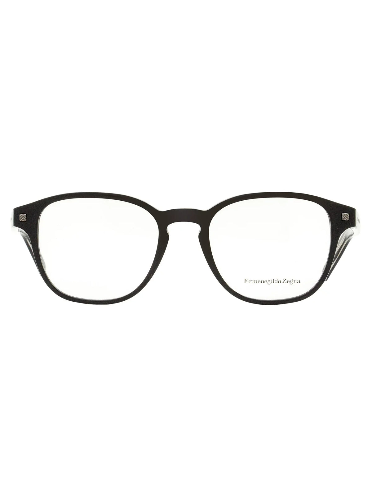 Ermenegildo Zegna EZ5169 Full Rim Round Shiny Black/Shiny Black and Crystal Eyeglasses