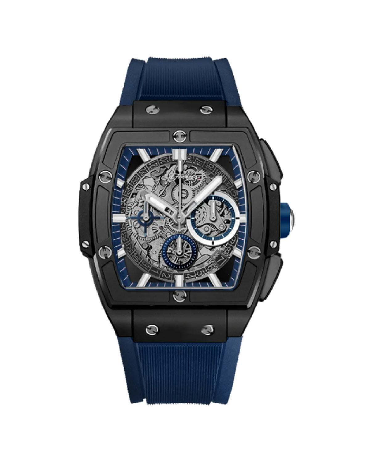 Ed Hardy Men's Navy/Silver Silicone Strap Singles Analog Watch