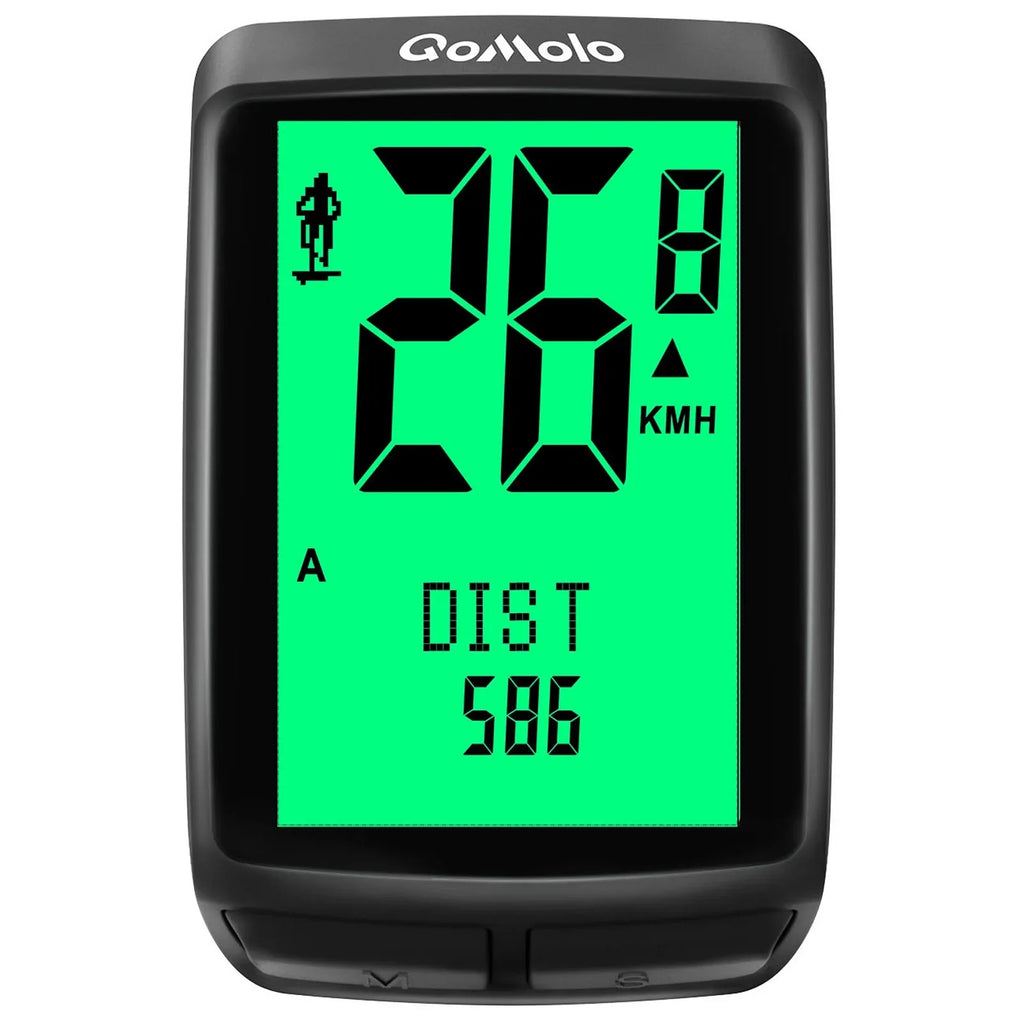 Wireless Bike Computer, Multi-Functional Bike Speedometer, IPX6 Waterproof Large Screen Cycle Computer Automatic Wake-up LCD Backlight Display