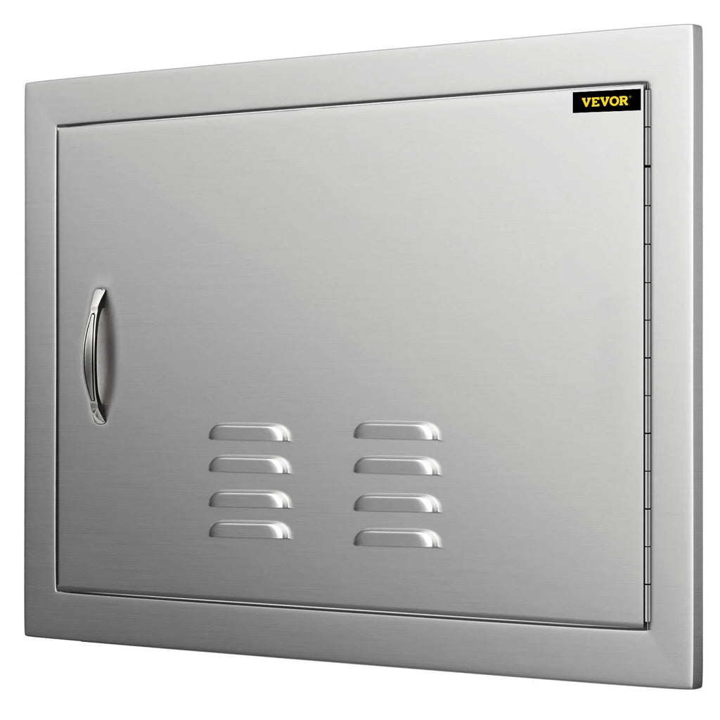 BBQ Access Door 24x17 Inch: Stainless Steel Single Horizontal Island Door with Vents